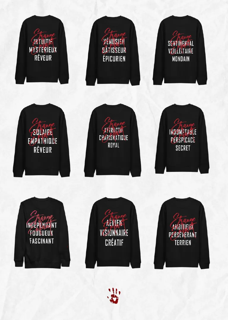 Sweat noir unisexe, collection Étrange Enfant